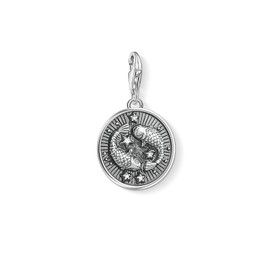Thomas Sabo Women Charm Pendant Zodiac Sign Pisces Charm Club 925 Sterling Silver 1639-643-21