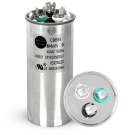 SHOPCORP AC Capacitor 80uf 370 VAC or 440 Volt - 80/5 CBB65 HVAC Run Capacitor 80+5 MFD - UL Listed - Soft Start Kit for Condenser Straight Cool, Heat Pump or Air Conditioner