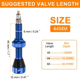 sourcing map 2pcs Tubeless Valve Stems 44mm Aluminum Alloy Tubeless Valve Super Light No Leak Durable with 4 Hole and Caps Fit Most Bicycle Tubeless Rims, Blue
