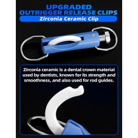 BLUEWING 2pcs Upgraded Zirconia Outrigger Release Clips UV Resistance Downrigger Clips with 1-60 lbs Adjustable Tension for Trolling Fishing, Blue