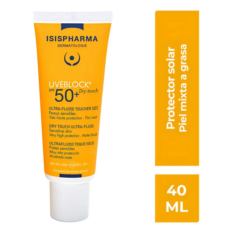 Uveblock 50+ Toque Seco, Protector Solar , Tinte Medio