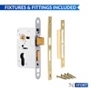 XFORT® Polished Brass Euro Profile Sashlock 65mm, Euro Sash Lock