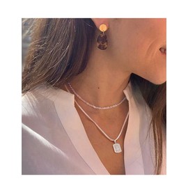 Airrty Initial A-Z Letter Pendant Necklace for Men Women Sterling Silver Plated Letter Necklaces for Men 2.5mm Square Box Necklace Chain 20 Inch (Y)