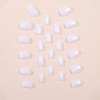 JUSTOTRY 24 Pcs White Solid False Nails Short Pattern,Milky Square