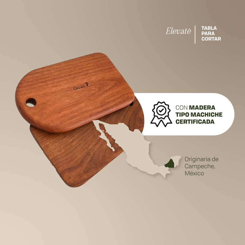Elevaté - Tabla de Cortar de Madera Machiche 33x24 cm