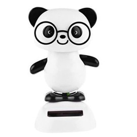 Qintreesify Black and White Solar Dancing Panda Bear Tiger - Shaking Dancing, Car Dashboard Ornament, Dancing Animal Figurine for Car Interior Home Desk Decorations Solar Power Kits,Car Accessories