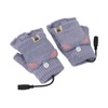 USB Heated Gloves Mitten Men Women Winter Knitted Fingerless Hand
