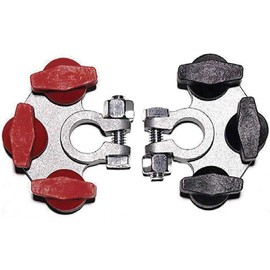 Kat5 Terminals 8008 Multi-Connection Top Post Battery Terminals, 3-Gang, Solid Zinc Construction, Ergonomic Design, Color-Coded Insulated Wire Nuts for 12v Lights, Power Inverters, RV, Marine, Auto