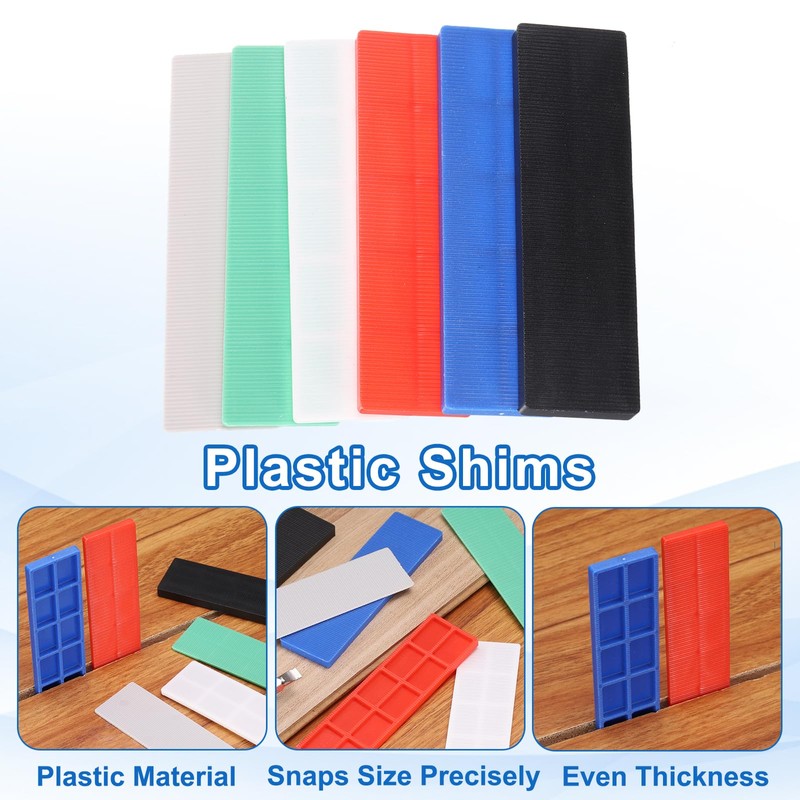 sourcing map 30 Pcs Plastic Flat Shims for Leveling, 3mm(1/8")