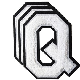 TXSN - Parche de chenilla blanco, 3 piezas, tamaño grande, 4-1/2 pulgadas, parches para planchar, parches universitarios para ropa, Q