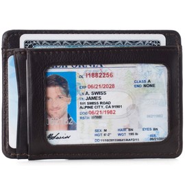 Alpine Swiss RFID Dermot Money Clip Front Pocket Wallet For Men Leather Comes in a Gift Box Brown