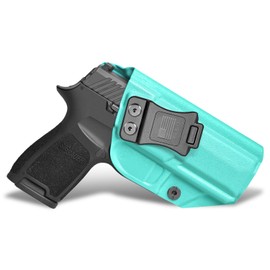 IWB KYDEX Universal Gun Holster, Adjustable Cant & 'Posi-Click' Retention, Inside Waistband Concealed Carry Holster Compatible with Multiple S&W, Glock, Sig P320, Ruger Models Teal Blue
