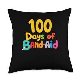 100 Days Of Band-Aid 100 Days Celebration Throw Pillow