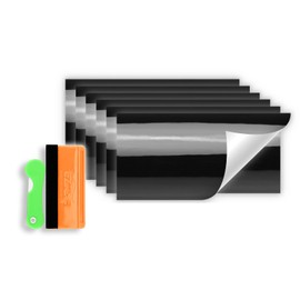 Free Tool Kit 6Pcs 4"x6" Compatible with GMC Emblem Overlay Gloss Black Vinyl Wrap Sticker Decal Film Overlay Sheet