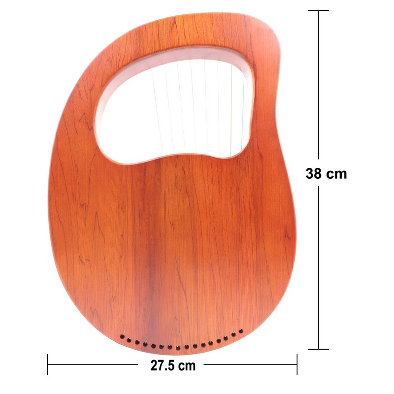 Rayzm Lyre Harp, Solid Wood Mahogany Lyre Musical Instrument, Portable