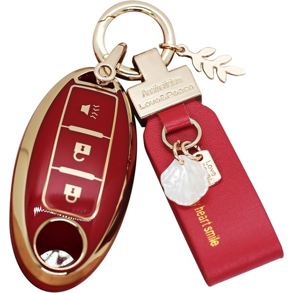 Fit for Nissan Key Fob Cover 3 Button, Smart Key