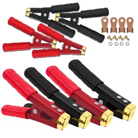 YINGAYOU 1000A Heavy Duty Crocodile Clips for Jump Leads Large Car Battery Alligator Clips 16cm Pure Copper with Insulating Sheath for Cars,Trucks,Ships (4 pcs)