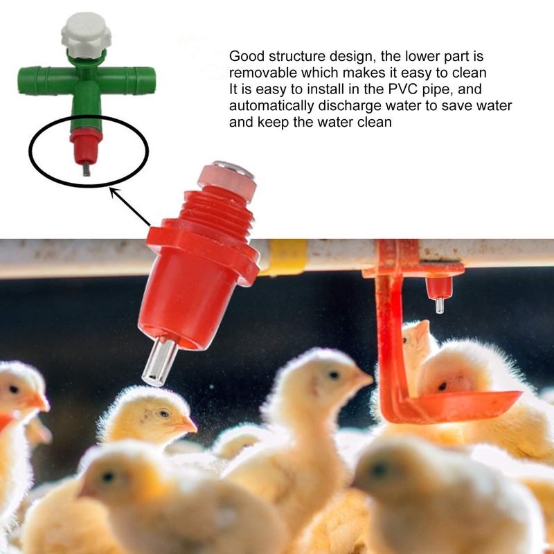 QANYEGN 100Pcs Poultry Screw Style Nippler Waterer, Chicken Nippler Drinker