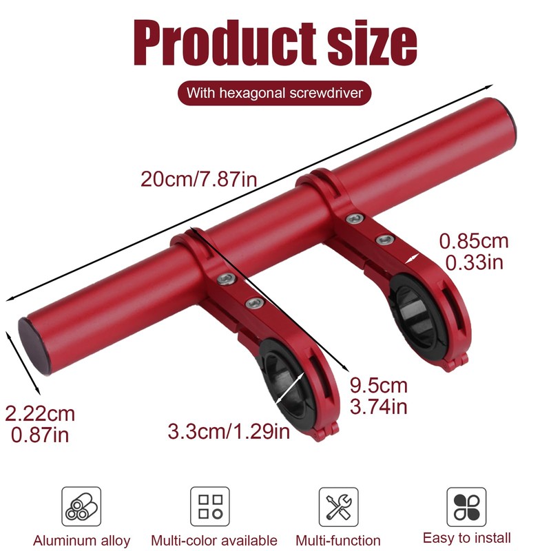 20cm Professional Handlebar Extension Frame Bike Handlebar Extend Bracket Double