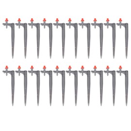 CHICIRIS Gardening Sprinkler Head,Drip Irrigation Sprinkler, 20Pcs/Bag Irrigation Dripper with Ground Insert Fruit Tree Drip Irrigation Emitters for Gardening 360 Degree (Red)