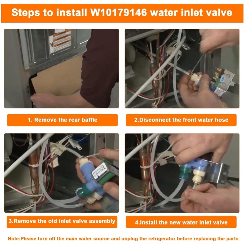 Ice Maker Water Valve Whirlpool Kenmore Coldspot Superba Refrigerator