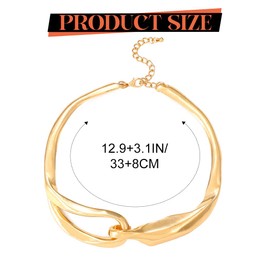 ACEDRE Chunky Choker Necklace Gold Thick Clavicle Statement Necklaces Punk Cuban Link Neck Chains for Women