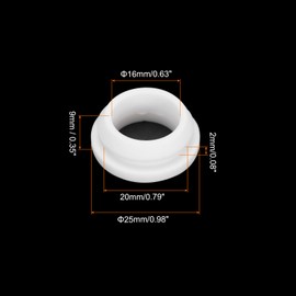 sourcing map 4Pcs Snap Rubber Grommet Hole Plug Mount Dia 20mm ID 16mm H 9mm Narrow Groove Width 2mm Seal Anti-Scratch for Electrical Box Cable Pipe White