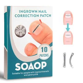 Titanium Alloy Ingrown Toenail Treatment Tool,Toenail Removal Kit for Curved Nail Repair 10 pcaks,Corrector for Man and Women All Size Toenail, (0.59/0.67/0.79Inch Fit)