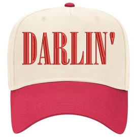 Darlin Embroidered 2 Tone Hat (Red/Natural)