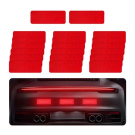 Povtii 20 PCS Car Reflective Stickers, Intense Reflective Waterproof Adhesive Stickers for Safe Driving, High-Intensity Scratch-Resistant Reflective Decal, Car Accessories (Red)