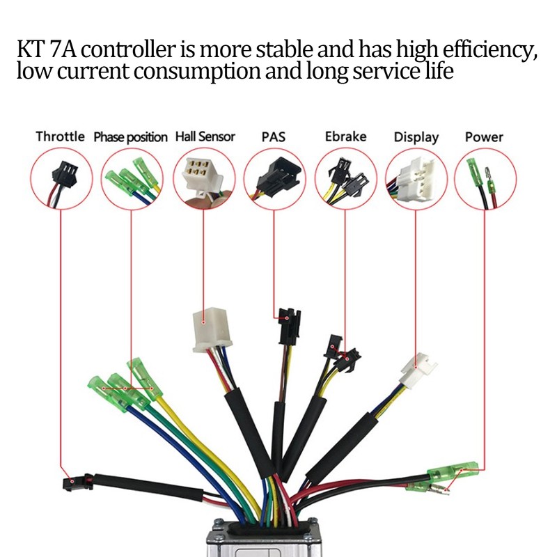 36V/48V 250W Electric Motor Brushless 7A Controller Kit with KTLCD3