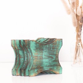 Modern Mango Wooden Coasters, Hand-Painted Mango Wood, Sustainable Craftsmanship, Handmade, Kitchen and Dining Room, Interior Design, Home Decoration