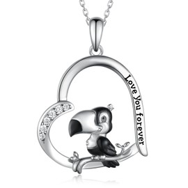 Peireara Toucan Necklace for Women 925 Sterling Silver Toucan Pendant Toucan Gifts Toucan Jewelry for Women Mom