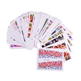 Set of 40 Dry Flower Flower Nail Stickers Water Nail Stickers Gel Nail Self Nail Resin Summer Nail Pink Flamingo Stickers Pink