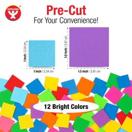 Hygloss 1,000 Pcs Small Cardstock Squares - 1.5 Inch Papers Squares - Great for Mosaic Crafts, Arts & Crafts, DIY Projects, Classroom Activities & Much More – Double-Sided, Bright Assorted Colors