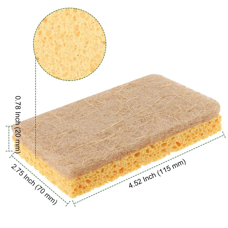 PINGEUI 16 Pack Biodegradable Kitchen Sponges Eco-Friendly, Compostable, Natural Cellulose
