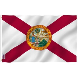 Anley Fly Breeze 90 x 150 cm Bandera Poliéster Estado Florida - Colores Vivos y Resistentes a Rayos UVA - Bordes Reforzados con Lona y Doble Costura - Estado FL Banderas con Ojales de Latón