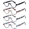 EYEURL Half Frame Reading Glasses for Women-4 Pack Blue Light