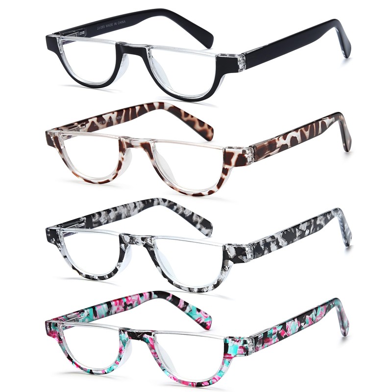 EYEURL Half Frame Reading Glasses for Women-4 Pack Blue Light