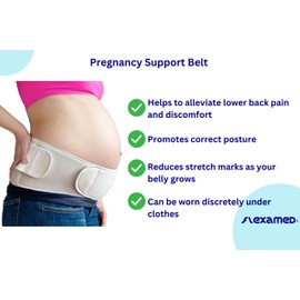 MaternaBelt FlexaMed Adjustable Pregnancy and Back Brace 6 Inch - Large