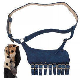 Armory Replicas Medieval Leather Rapier Sword Belt with Adjustable Frog – Steel Buckle Fastening - Blue