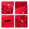Dasein Women Elegant Satin Bow Flap Evening Bag Rhinestone Clutch