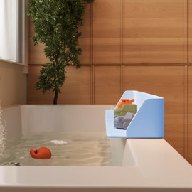 Little Splasher Play Pad w/ Splash Guard>Suction Cup to tub>Walls Help Keep Water in The tub and Off The Floor>3’ Play Shelf for Creative Play and Storage> (Ocean)