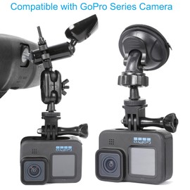 PellKing Rear View Mirror Holder Suction Cup Kit for Insta360 X5/X4/X3/X2/X,360 Rotation Ball Head Rear View Holder Suction Cup Mount Kit Compatible with Insta360 X5/X4/X3,GoPro 13,12,etc Series