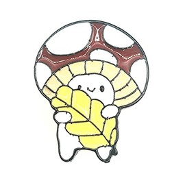 Cute Toad Smiley Happy Leaf Metal Enamel Pin Badge