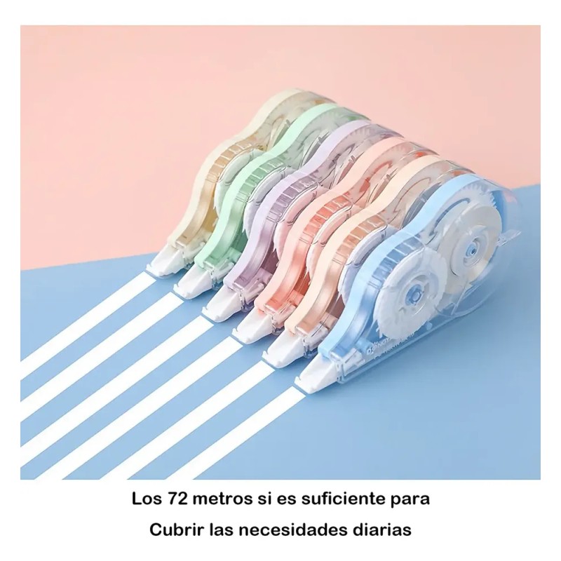 Cinta Correctora Instantáneo Set 6pzas De 12m X 6mm X