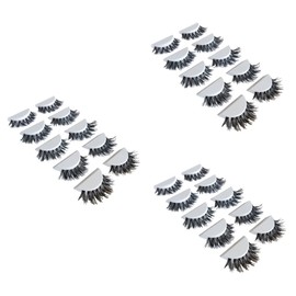 Healeved 3sets Cross Eyelashes False Lashes Natural Dense Extensions for Women Girls Party Makeup 5pairs*3
