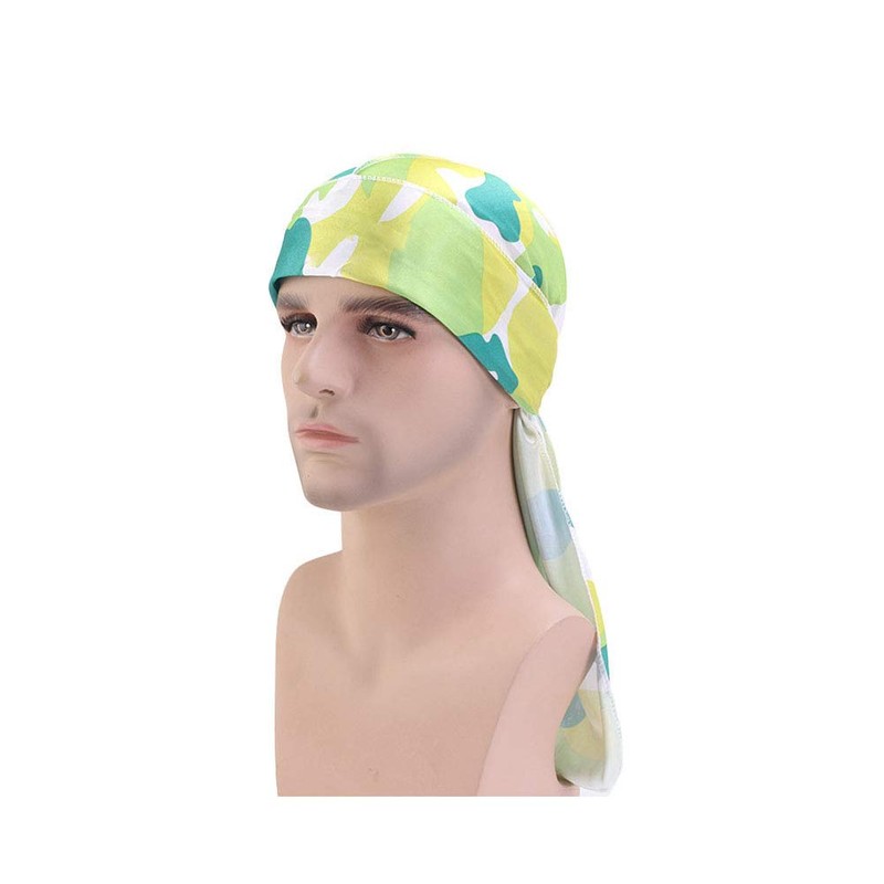 2PCS Camouflage Silky Durags for Men Women, Long Tail Durag