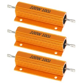 ETOPARS 3 Pcs 100W 10 Ohm 5% Aluminium Casing Wirewound Resistor Load Resistors Tap Resistor Chassis Mounting Wirewound Golden Housing Resistor
