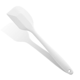 DUFEIMOY White Silicone Spatula for Cooking Heat Resistant, 10.8In Small Kitchen Spatula Silicone, Flexible Rubber Spatula for Baking